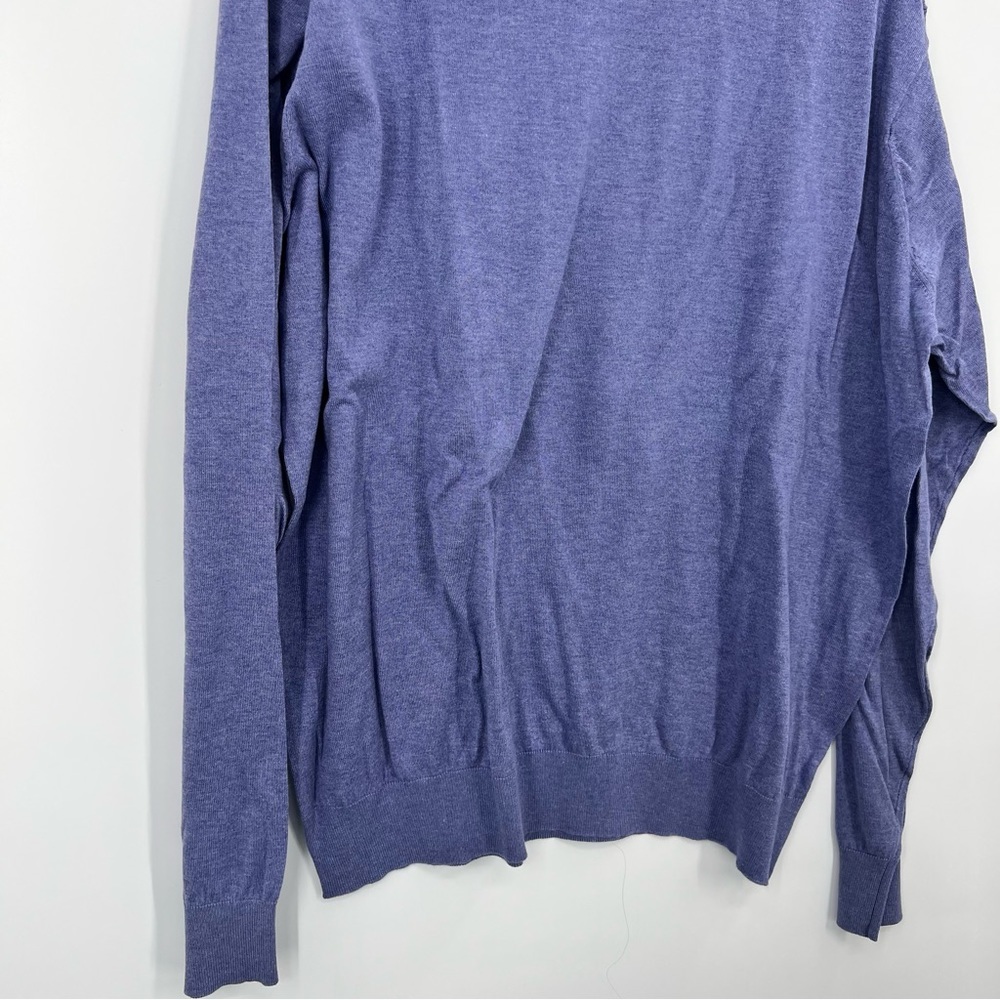 Peter Millar Crown Soft Crewneck Sweater Pullover Top Cotton Silk Purple XL - Picture 6 of 10
